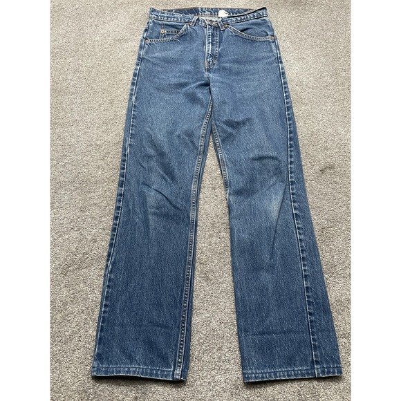 Vintage Levis 505 Jeans Fits 30x30 Blue Orange Tab Zip Fly Denim Hemmed 90s - Picture 1 of 13